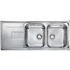 CM PRONTA CONSEGNA - SPEDIZIONE IMMEDIATA Lavello da Incasso 2 Vasche con gocciolatoio a Sinistra 116 x 50 cm Sopratop Acciaio Inox satinato CM COMO 010147.D1.01.2018 010147 DCSSP