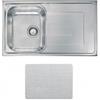 CM PRONTA CONSEGNA - SPEDIZIONE IMMEDIATA Lavello da Incasso 1 Vasca con gocciolatoio Reversibile 86 x 50 cm Sopratop Acciaio Inox Microdecoro CM COMO 010173.X2.01.2028 010173 RCSSP