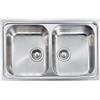 CM PRONTA CONSEGNA - SPEDIZIONE IMMEDIATA Lavello da Incasso 2 Vasche 79 x 50 cm Slim Semifilo Acciaio Inox satinato CM FILOSLIM 011202.X1.01.2018 011202 XCSSP