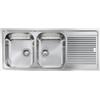 CM PRONTA CONSEGNA - SPEDIZIONE IMMEDIATA Lavello da Incasso 2 Vasche con Gocciolatoio a Destra 116 x 50 cm Slim Semifilo Acciaio Inox satinato CM FILOSLIM 011207.S1.01.2018 011207 SCSSP