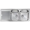 CM PRONTA CONSEGNA - SPEDIZIONE IMMEDIATA Lavello da Incasso 2 Vasche con Gocciolatoio a Sinistra 116 x 50 cm Slim Semifilo Acciaio Inox satinato CM FILOSLIM 011207.D1.01.2018 011207 DCSSP