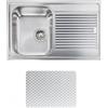 CM PRONTA CONSEGNA - SPEDIZIONE IMMEDIATA Lavello da Incasso 1 Vasca con gocciolatoio a Destra 79 x 50 cm Sopratop Acciaio Inox finitura Antigraffio CM ZENITH PLUS 011261.S1.01.2018 011261 SCSSP
