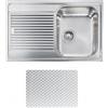 CM PRONTA CONSEGNA - SPEDIZIONE IMMEDIATA Lavello da Incasso 1 Vasca con gocciolatoio a Sinistra 79 x 50 cm Sopratop Acciaio Inox finitura Antigraffio CM ZENITH PLUS 011261.D1.01.2018 011261 DCSSP