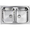 CM PRONTA CONSEGNA - SPEDIZIONE IMMEDIATA Lavello da Incasso 2 Vasche 79 x 50 cm Sopratop Acciaio Inox satinato CM ZENITH PLUS 011252.X1.01.2018 011252 XCSSP