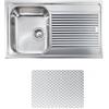 CM PRONTA CONSEGNA - SPEDIZIONE IMMEDIATA Lavello da Incasso 1 Vasca con gocciolatoio a Destra 86 x 50 cm Sopratop Acciaio Inox finitura Antigraffio CM ZENITH PLUS 011263.S1.01.2018 011263 SCSSP