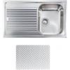 CM PRONTA CONSEGNA - SPEDIZIONE IMMEDIATA Lavello da Incasso 1 Vasca con gocciolatoio a Sinistra 86 x 50 cm Sopratop Acciaio Inox finitura Antigraffio CM ZENITH PLUS 011263.D1.01.2018 011263 DCSSP