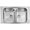 CM PRONTA CONSEGNA - SPEDIZIONE IMMEDIATA Lavello da Incasso 2 Vasche 86 x 50 cm Sopratop Acciaio Inox satinato CM ZENITH PLUS 011254.X1.01.2018 011254 XCSSP