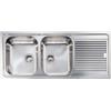 CM PRONTA CONSEGNA - SPEDIZIONE IMMEDIATA Lavello da Incasso 2 Vasche con gocciolatoio a Destra 116 x 50 cm Sopratop Acciaio Inox satinato CM ZENITH PLUS 011257.S1.01.2018 011257 SCSSP