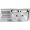 CM PRONTA CONSEGNA - SPEDIZIONE IMMEDIATA Lavello da Incasso 2 Vasche con gocciolatoio a Sinistra 116 x 50 cm Sopratop Acciaio Inox satinato CM ZENITH PLUS 011257.D1.01.2018 011257 DCSSP
