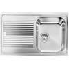 CM PRONTA CONSEGNA - SPEDIZIONE IMMEDIATA Lavello da Incasso 1 Vasca profondità 21 cm con gocciolatoio a Sinistra 79 x 50 cm Sopratop Acciaio Inox satinato CM ZENITH 210 011221.D1.01.2018 011221 DCSSP