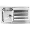 CM PRONTA CONSEGNA - SPEDIZIONE IMMEDIATA Lavello da Incasso 1 Vasca profondità 21 cm con gocciolatoio a Destra 86 x 50 cm Sopratop Acciaio Inox satinato CM ZENITH 210 011223.S1.01.2018 011223 SCSSP