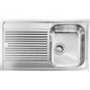 CM PRONTA CONSEGNA - SPEDIZIONE IMMEDIATA Lavello da Incasso 1 Vasca profondità 21 cm con gocciolatoio a Sinistra 86 x 50 cm Sopratop Acciaio Inox satinato CM ZENITH 210 011223.D1.01.2018 011223 DCSSP