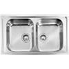 CM PRONTA CONSEGNA - SPEDIZIONE IMMEDIATA Lavello da Incasso 2 Vasche profondità 21 cm 86 x 50 cm Sopratop Acciaio Inox satinato CM ZENITH 210 011224.X1.01.2018 011224 XCSSP