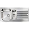 CM PRONTA CONSEGNA - SPEDIZIONE IMMEDIATA Lavello da Incasso 1 Vasca profondità 21 cm e Vaschetta con gocciolatoio a Destra 100 x 50 cm Sopratop Acciaio Inox satinato CM ZENITH 210 011225.S1.01.2018 011225 SCSSP