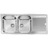 CM PRONTA CONSEGNA - SPEDIZIONE IMMEDIATA Lavello da Incasso 2 Vasche profondità 21 cm con gocciolatoio a Destra 116 x 50 cm Sopratop Acciaio Inox satinato CM ZENITH 210 011227.S1.01.2018 011227 SCSSP
