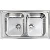 CM PRONTA CONSEGNA - SPEDIZIONE IMMEDIATA Lavello da Incasso 2 Vasche 86 x 50 cm Sopratop Acciaio Inox satinato CM ZENITH 011244.X1.01.2016 011244 XCSSX