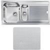 CM PRONTA CONSEGNA - SPEDIZIONE IMMEDIATA Lavello da Incasso 1 Vasca e Vaschetta con gocciolatoio a Destra 100 x 50 cm Sopratop Acciaio Inox antigraffio microdecoro CM ZENITH 011275.S1.01.2018 011275 SCSSP