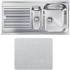 CM PRONTA CONSEGNA - SPEDIZIONE IMMEDIATA Lavello da Incasso 1 Vasca e Vaschetta con gocciolatoio a Sinistra 100 x 50 cm Sopratop Acciaio Inox antigraffio microdecoro CM ZENITH 011275.D1.01.2018 011275 DCSSP