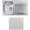 CM PRONTA CONSEGNA - SPEDIZIONE IMMEDIATA Lavello da Incasso 1 Vasca con gocciolatoio a Destra 86 x 50 cm Sopratop Acciaio Inox antigraffio microdecoro CM ZENITH 011273.S1.01.2018 011273 SCSSP