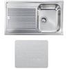 CM PRONTA CONSEGNA - SPEDIZIONE IMMEDIATA Lavello da Incasso 1 Vasca con gocciolatoio a Sinistra 86 x 50 cm Sopratop Acciaio Inox antigraffio microdecoro CM ZENITH 011273.D1.01.2018 011273 DCSSP