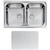 CM PRONTA CONSEGNA - SPEDIZIONE IMMEDIATA Lavello da Incasso 2 Vasche 79 x 50 cm Sopratop Acciaio Inox antigraffio CM ZENITH 011292.X1.01.2016 011292 XCSSX