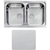 CM PRONTA CONSEGNA - SPEDIZIONE IMMEDIATA Lavello da Incasso 2 Vasche 79 x 50 cm Sopratop Acciaio Inox antigraffio microdecoro CM ZENITH 011272.X1.01.2018 011272 XCSSP