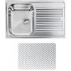 CM PRONTA CONSEGNA - SPEDIZIONE IMMEDIATA Lavello da Incasso 1 Vasca con gocciolatoio a Destra 79 x 50 cm Sopratop Acciaio Inox antigraffio CM ZENITH 011291.S1.01.2016 011291 SCSSX