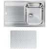 CM PRONTA CONSEGNA - SPEDIZIONE IMMEDIATA Lavello da Incasso 1 Vasca con gocciolatoio a Sinistra 79 x 50 cm Sopratop Acciaio Inox antigraffio CM ZENITH 011291.D1.01.2016 011291 DCSSX