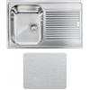 CM PRONTA CONSEGNA - SPEDIZIONE IMMEDIATA Lavello da Incasso 1 Vasca con gocciolatoio a Destra 79 x 50 cm Sopratop Acciaio Inox microdecoro CM ZENITH 011271.S1.01.2018 011271 SCSSP