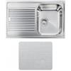 CM PRONTA CONSEGNA - SPEDIZIONE IMMEDIATA Lavello da Incasso 1 Vasca con gocciolatoio a Sinistra 79 x 50 cm Sopratop Acciaio Inox microdecoro CM ZENITH 011271.D1.01.2018 011271 DCSSP