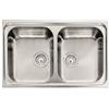 CM PRONTA CONSEGNA - SPEDIZIONE IMMEDIATA Lavello da Incasso 2 Vasche 79 x 50 cm Sopratop Acciaio Inox satinato CM LEVANTE 015722.X1.01.2018