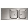 CM PRONTA CONSEGNA - SPEDIZIONE IMMEDIATA Lavello da Incasso 2 Vasche con gocciolatoio a Sinistra 116 x 50 cm Sopratop Acciaio Inox satinato CM LEVANTE 015727.D1.01.2018