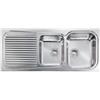 CM PRONTA CONSEGNA - SPEDIZIONE IMMEDIATA Lavello da Incasso 2 Vasche con Gocciolatoio a Sinistra 116 x 50 cm Sopratop Acciaio Inox satinato CM MATICO 011647.D1.01.2018 011647 DCSSP