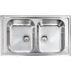 CM PRONTA CONSEGNA - SPEDIZIONE IMMEDIATA Lavello da Incasso 2 Vasche 86 x 50 cm Sopratop Acciaio Inox satinato CM COMETA 011444.X1.01.2016 011444 XCSSX