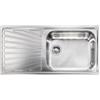 CM PRONTA CONSEGNA - SPEDIZIONE IMMEDIATA Lavello da Incasso 1 Vasca con gocciolatoio a Sinistra 100 x 50 cm Sopratop Acciaio Inox satinato CM COMETA 011446.D1.01.2018 011446 DCSSP