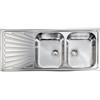 CM PRONTA CONSEGNA - SPEDIZIONE IMMEDIATA Lavello da Incasso 2 Vasche con gocciolatoio a Sinistra 116 x 50 cm Sopratop Acciaio Inox satinato CM COMETA 011447.D1.01.2016 011447 DCSSX