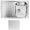 CM PRONTA CONSEGNA - SPEDIZIONE IMMEDIATA Lavello da Incasso 1 Vasca con gocciolatoio a Sinistra 79 x 50 cm Sopratop Acciaio Inox antigraffio CM COMETA 011491.D1.01.2016 011491 DCSSX
