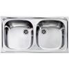 CM PRONTA CONSEGNA - SPEDIZIONE IMMEDIATA Lavello da Incasso 2 Vasche 79 x 42 cm Sopratop Acciaio Inox satinato CM AURORA 011012.X1.01.2016 011012 XCSSX