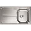 CM PRONTA CONSEGNA - SPEDIZIONE IMMEDIATA Lavello da Incasso 1 Vasca con gocciolatoio a Sinistra 86 x 50 cm Sopratop Acciaio Inox satinato CM GHIBLI 015843.D1.01.2016