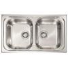 CM PRONTA CONSEGNA - SPEDIZIONE IMMEDIATA Lavello da Incasso 2 Vasche 86 x 50 cm Sopratop Acciaio Inox satinato CM GHIBLI 015844.X1.01.2016