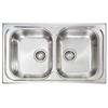 CM PRONTA CONSEGNA - SPEDIZIONE IMMEDIATA Lavello da Incasso 2 Vasche 86 x 50 cm Sopratop Acciaio Inox satinato CM PIZZICA 011344.X1.01.2016 011344 XCSSX