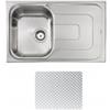 CM PRONTA CONSEGNA - SPEDIZIONE IMMEDIATA Lavello da Incasso 1 Vasca con gocciolatoio a Destra 79 x 50 cm Sopratop Acciaio Inox antigraffio CM PIZZICA 011391.S1.01.2016 011391 SCSSX