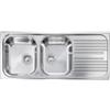 CM PRONTA CONSEGNA - SPEDIZIONE IMMEDIATA Lavello da Incasso 2 Vasche con gocciolatoio a Destra 116 x 50 cm Sopratop Acciaio Inox satinato CM ATLANTIC 010547.S1.01.2016 - 010547 SCSSX