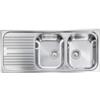 CM PRONTA CONSEGNA - SPEDIZIONE IMMEDIATA Lavello da Incasso 2 Vasche con gocciolatoio a Sinistra 116 x 50 cm Sopratop Acciaio Inox satinato CM ATLANTIC 010547.D1.01.2016 - 010547 DCSSX