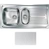 CM PRONTA CONSEGNA - SPEDIZIONE IMMEDIATA Lavello da Incasso 1 Vasca e vaschetta con gocciolatoio a Destra 100 x 50 cm Sopratop Acciaio Inox antigraffio CM ATLANTIC 010395.S1.01.2018 010395 SCSSP