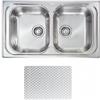 CM PRONTA CONSEGNA - SPEDIZIONE IMMEDIATA Lavello da Incasso 2 Vasche 86 x 50 cm Sopratop Acciaio Inox antigraffio CM ATLANTIC 010594.X1.01.2016 010594 XCSSX