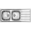 CM PRONTA CONSEGNA - SPEDIZIONE IMMEDIATA Lavello da Incasso 2 Vasche con gocciolatoio a Destra 116 x 50 cm Sopratop Acciaio Inox satinato CM UNIVERSAL 015447.S1.01.2016 - 015447 SCSSX