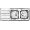 CM PRONTA CONSEGNA - SPEDIZIONE IMMEDIATA Lavello da Incasso 2 Vasche con gocciolatoio a Sinistra 116 x 50 cm Sopratop Acciaio Inox satinato CM UNIVERSAL 015447.D1.01.2016 - 015447 DCSSX