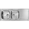 CM PRONTA CONSEGNA - SPEDIZIONE IMMEDIATA Lavello da Incasso 2 Vasche gocciolatoio a Destra 116 x 50 cm Sopratop Acciaio Inox satinato CM NIHAL 010847.S1.01.2016 - 010847 SCSSX
