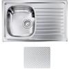 CM PRONTA CONSEGNA - SPEDIZIONE IMMEDIATA Lavello da Incasso 1 Vasca con gocciolatoio a Destra 79 x 50 cm Sopratop Acciaio Inox antigraffio CM SIROS 010491.S1.01.2016 010491 SCSSX
